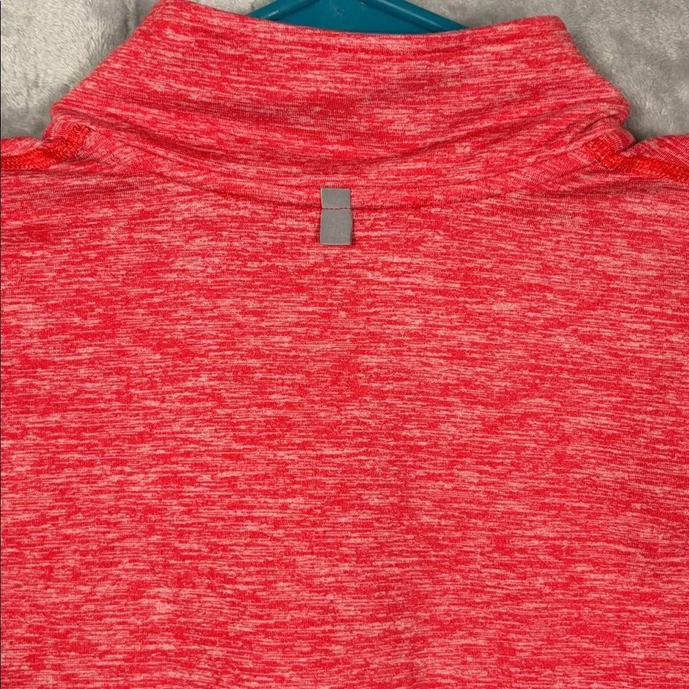 Nike Dri-fit Heathered Coral 1/4 Zip Reflective Pullover Thumbholes Size Small